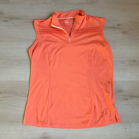 Lady Hagen Tops - Lady Hagen Women's Orange Sleeveless Active Golf Top - Size M